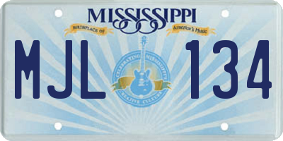 MS license plate MJL134