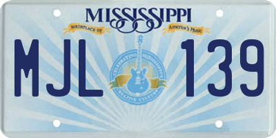 MS license plate MJL139