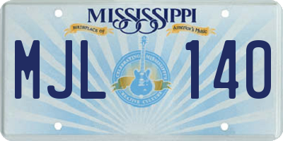 MS license plate MJL140