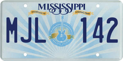 MS license plate MJL142