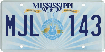 MS license plate MJL143