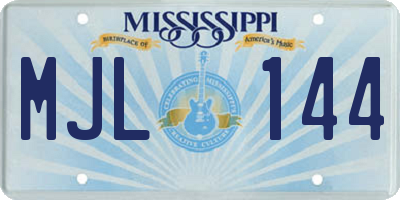 MS license plate MJL144