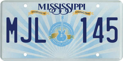 MS license plate MJL145