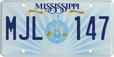 MS license plate MJL147