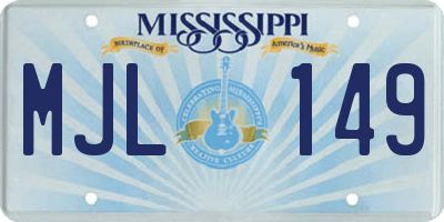 MS license plate MJL149