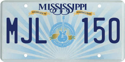 MS license plate MJL150