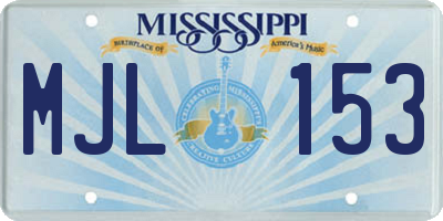 MS license plate MJL153