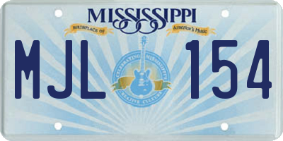 MS license plate MJL154
