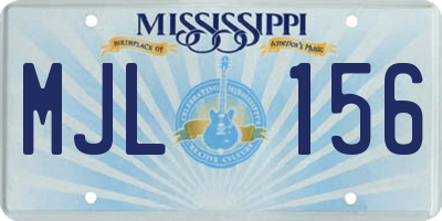 MS license plate MJL156