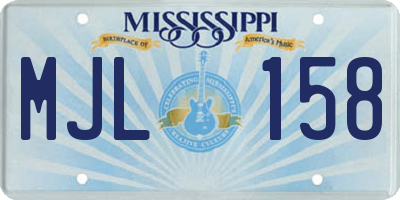 MS license plate MJL158