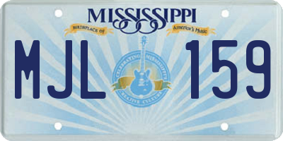 MS license plate MJL159