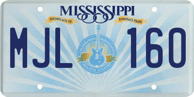 MS license plate MJL160