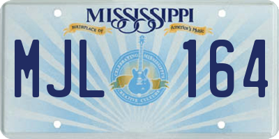 MS license plate MJL164