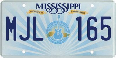 MS license plate MJL165