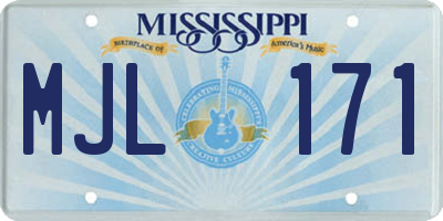 MS license plate MJL171