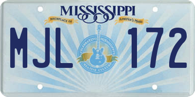 MS license plate MJL172