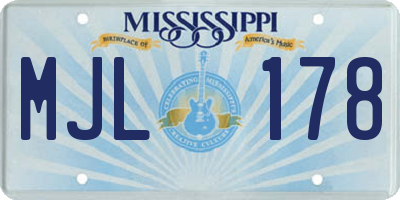 MS license plate MJL178
