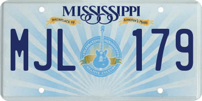 MS license plate MJL179