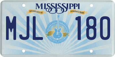 MS license plate MJL180