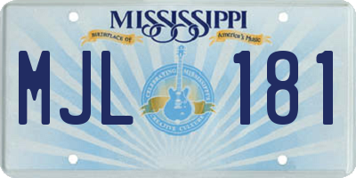 MS license plate MJL181