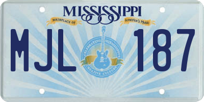 MS license plate MJL187