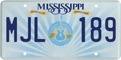 MS license plate MJL189