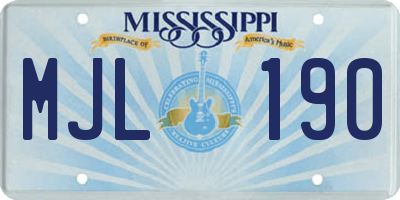 MS license plate MJL190