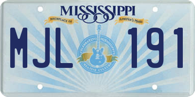 MS license plate MJL191