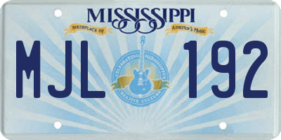 MS license plate MJL192
