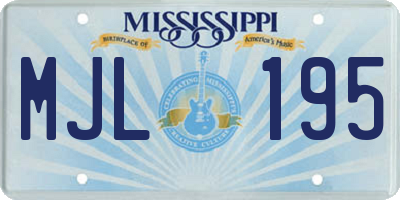 MS license plate MJL195