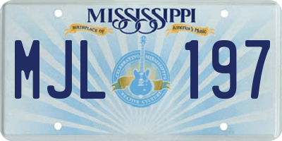MS license plate MJL197