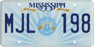 MS license plate MJL198