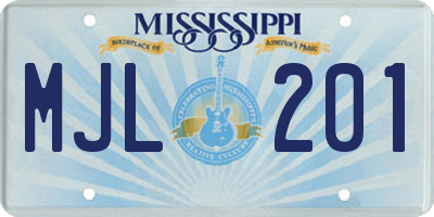 MS license plate MJL201