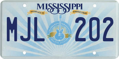 MS license plate MJL202