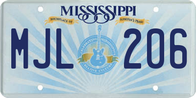 MS license plate MJL206