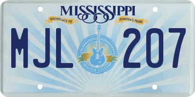 MS license plate MJL207