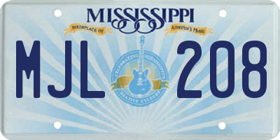 MS license plate MJL208