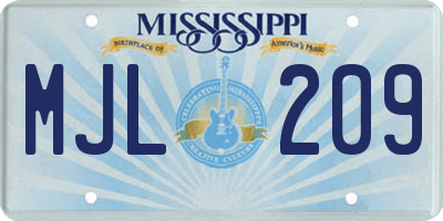 MS license plate MJL209