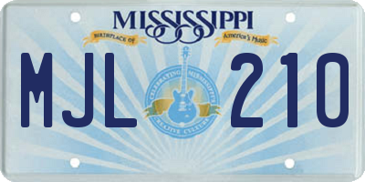 MS license plate MJL210