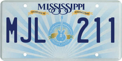 MS license plate MJL211