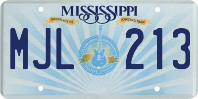 MS license plate MJL213