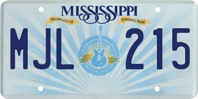 MS license plate MJL215