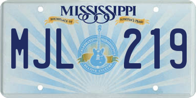 MS license plate MJL219