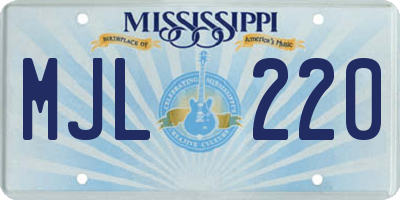 MS license plate MJL220