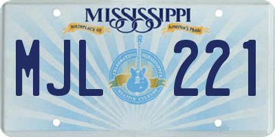 MS license plate MJL221
