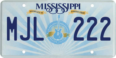 MS license plate MJL222