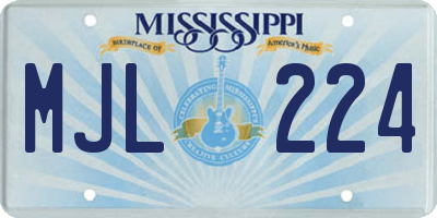 MS license plate MJL224