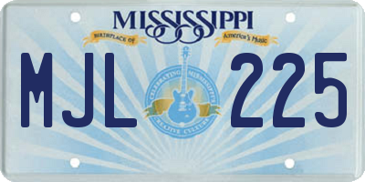 MS license plate MJL225