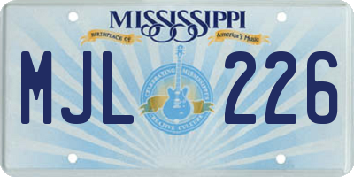 MS license plate MJL226