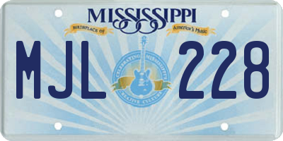MS license plate MJL228